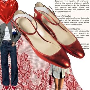 CHLOÉ, MON AMOUR (2013 Ruby Red Metallic Chloé Mary Jane Ballet Flats)